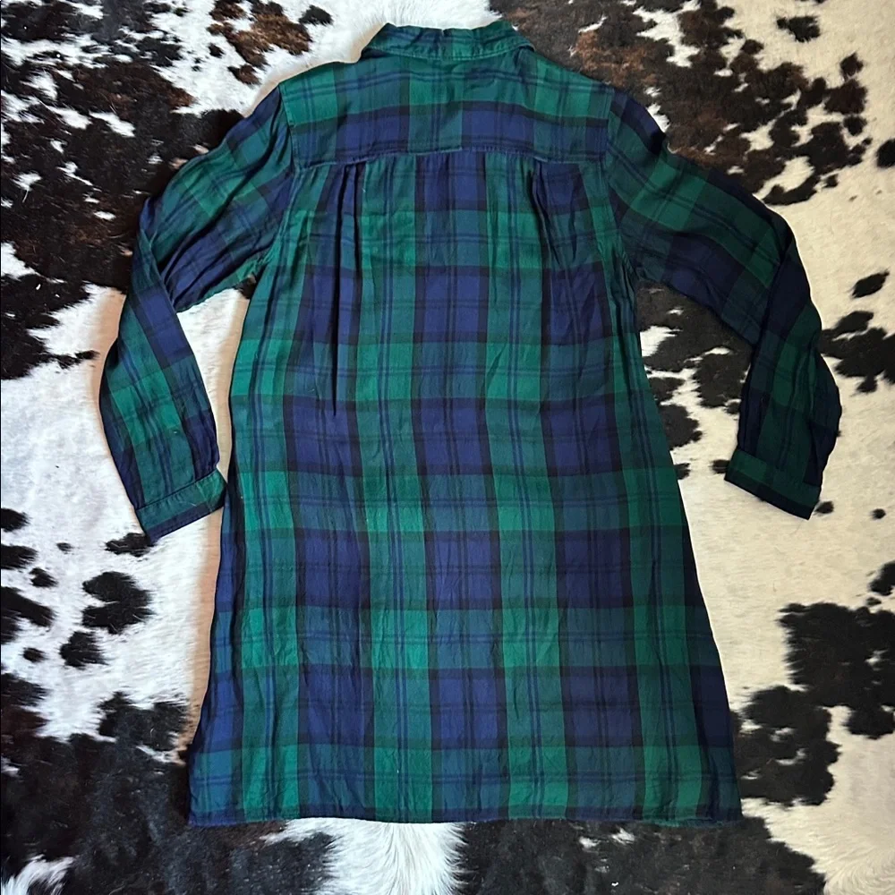 Old Navy Green and Blue Plaid 3/4 Sleeve Shirt Dress Size Medium - Picture 8 of 8
